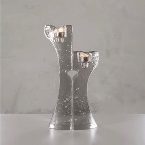 Connect 2 Piece Glass Tabletop Candlestick Set by Kosta Boda, NIB